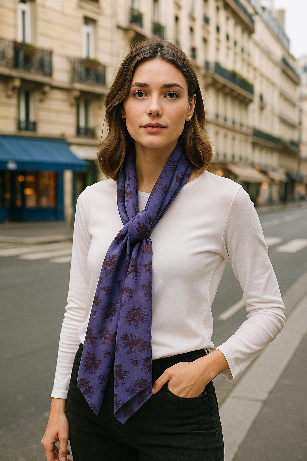 Foulard SIARGAO _ violet soyeux _ CYU