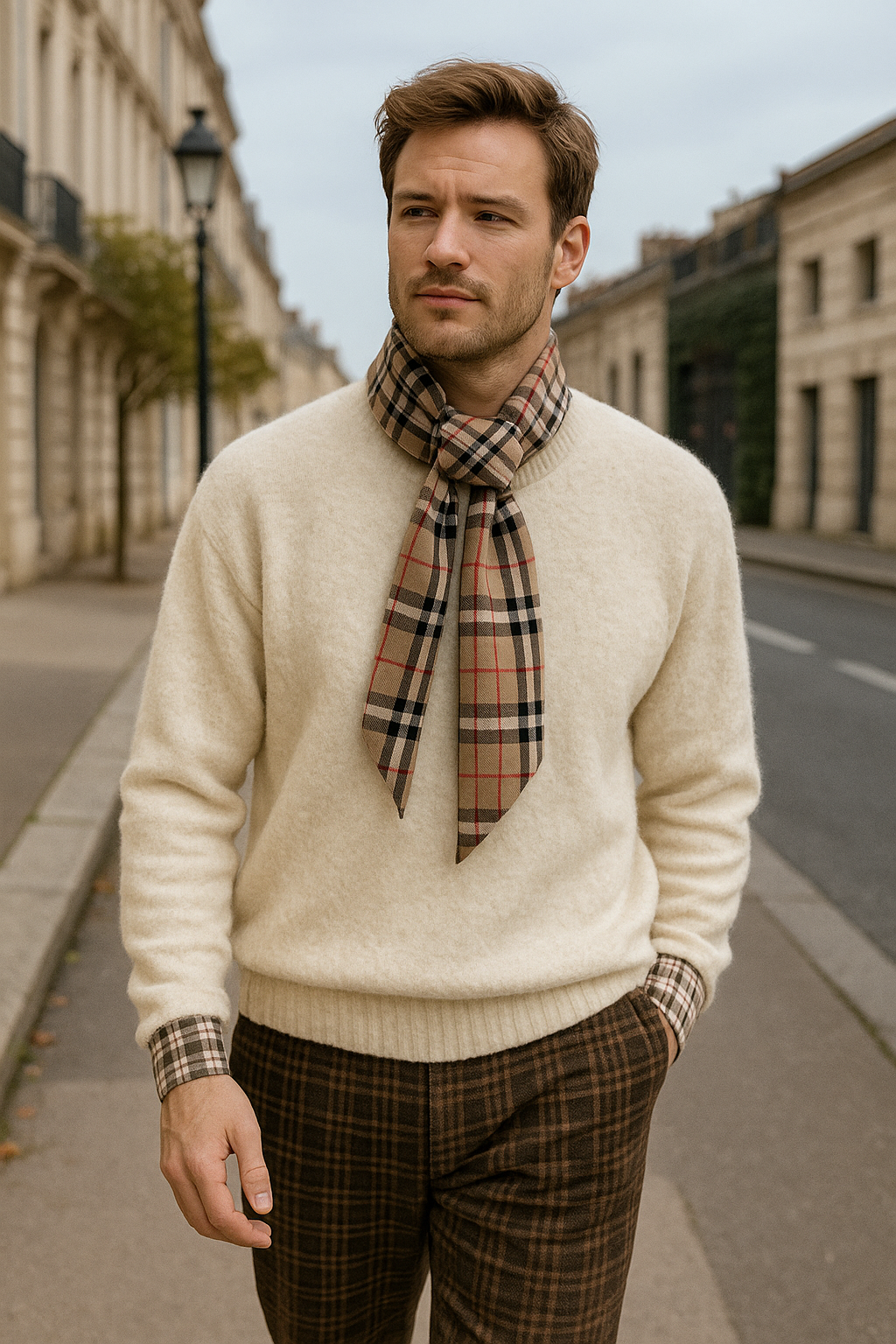 Foulard MOR _  Tartan Burby beige _ CYU