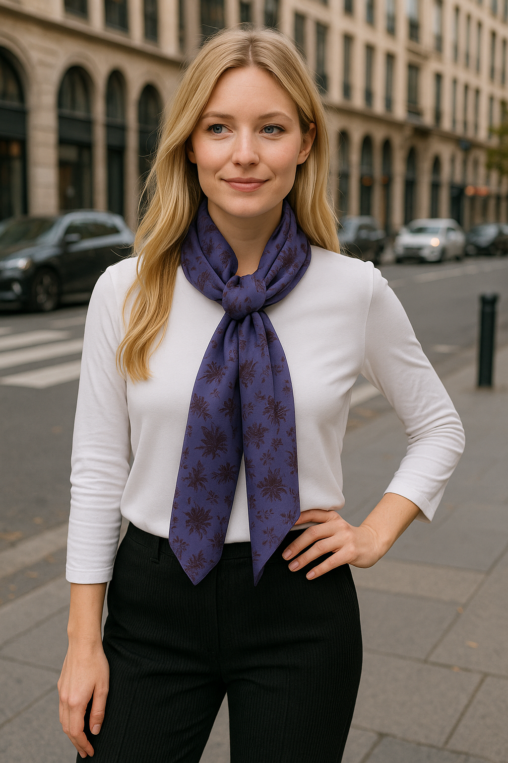 Foulard SIARGAO _ violet soyeux _ CYU