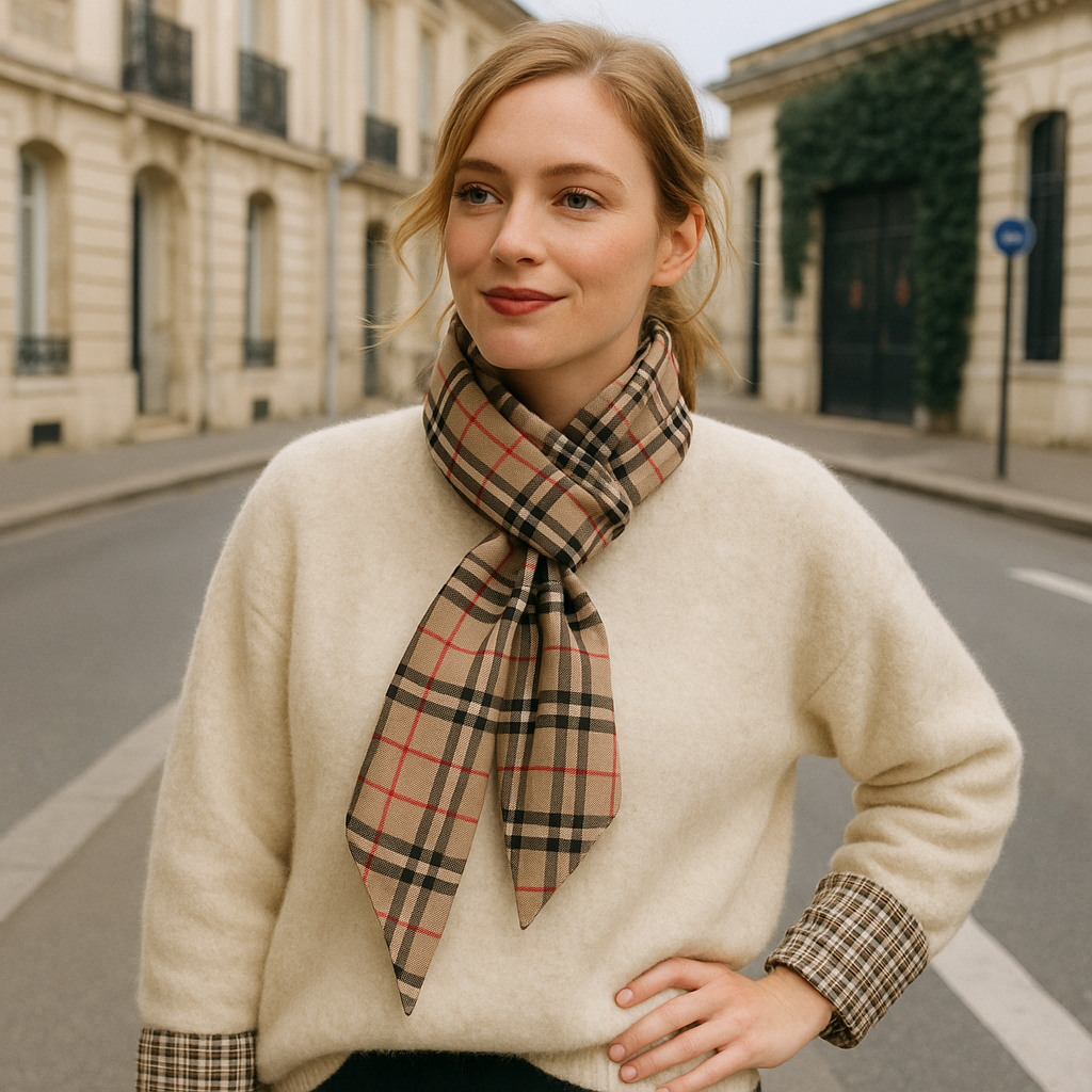 Foulard MOR _  Tartan Burby beige _ CYU