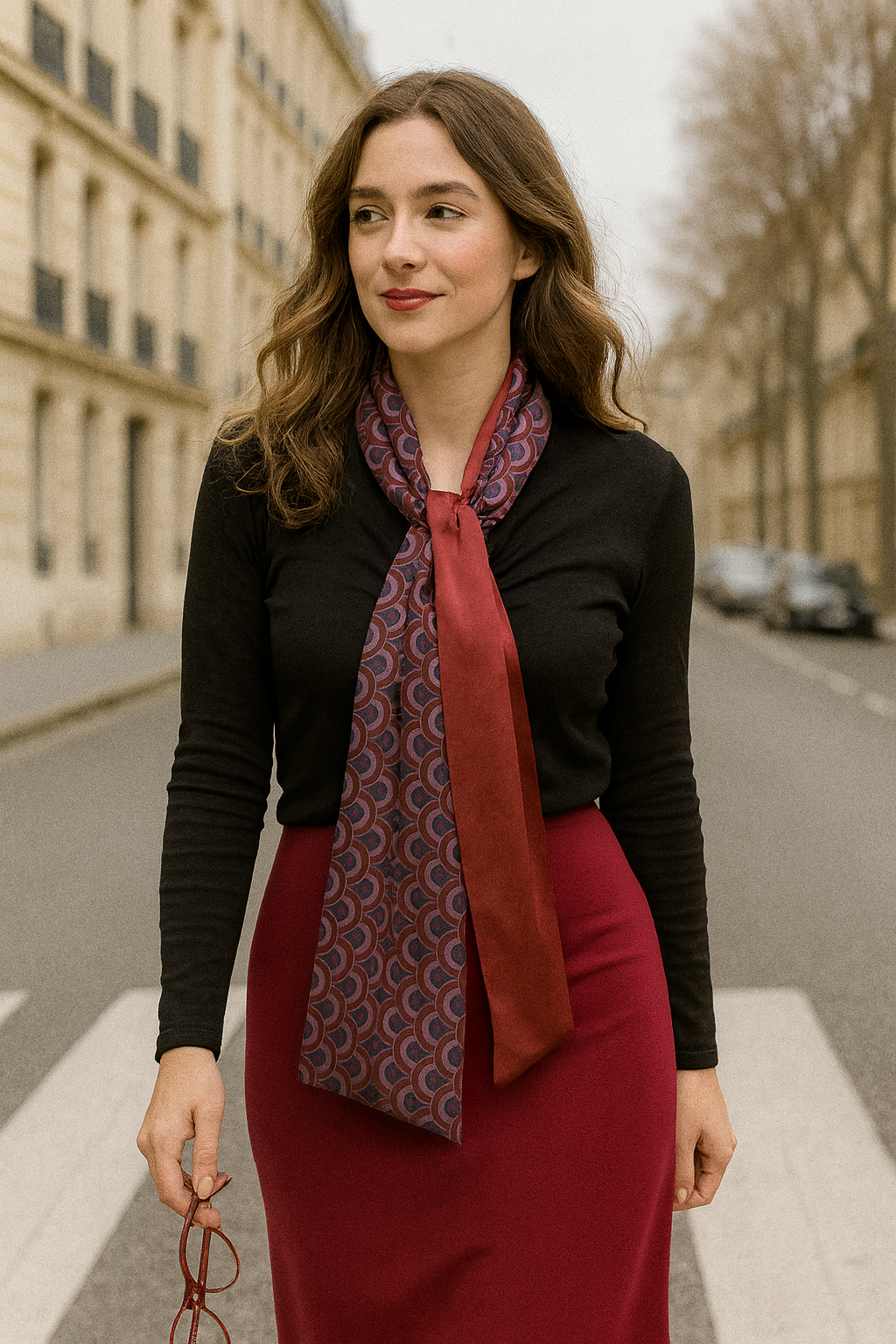 Foulard jacquard long