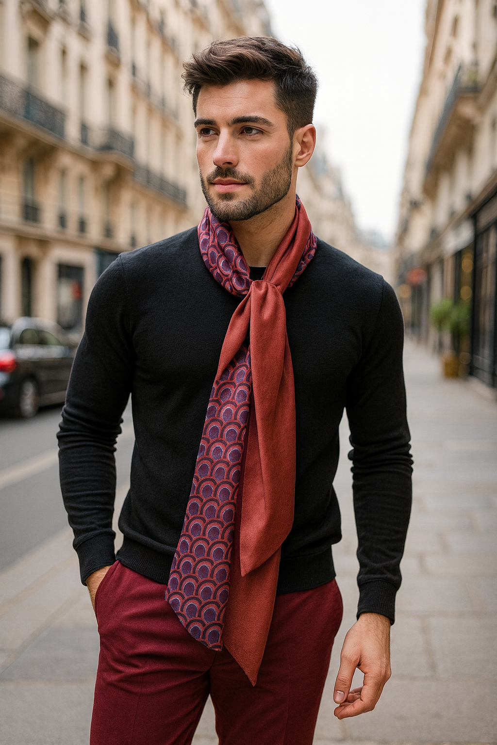 Foulard jacquard long