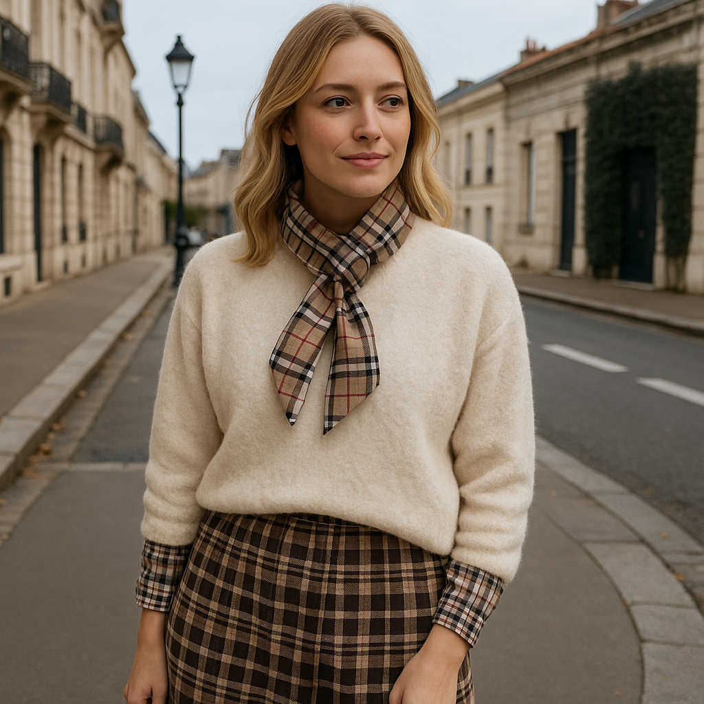 Foulard MOR _  Tartan Burby beige _ CYU