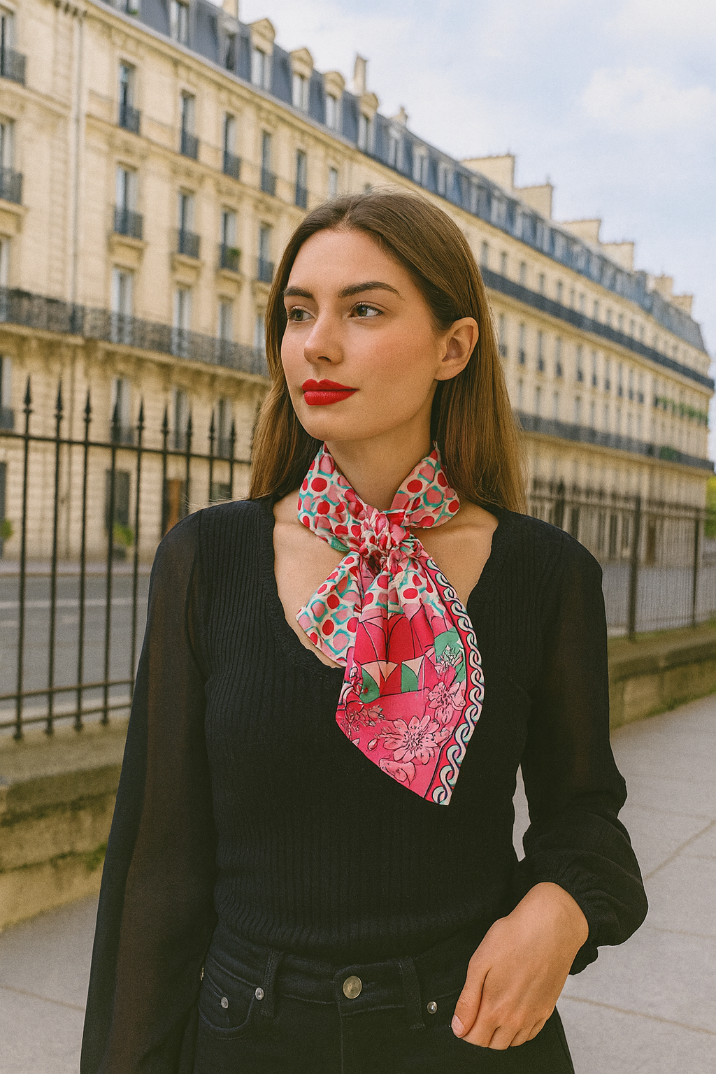 Foulard CYU Rose Rétro