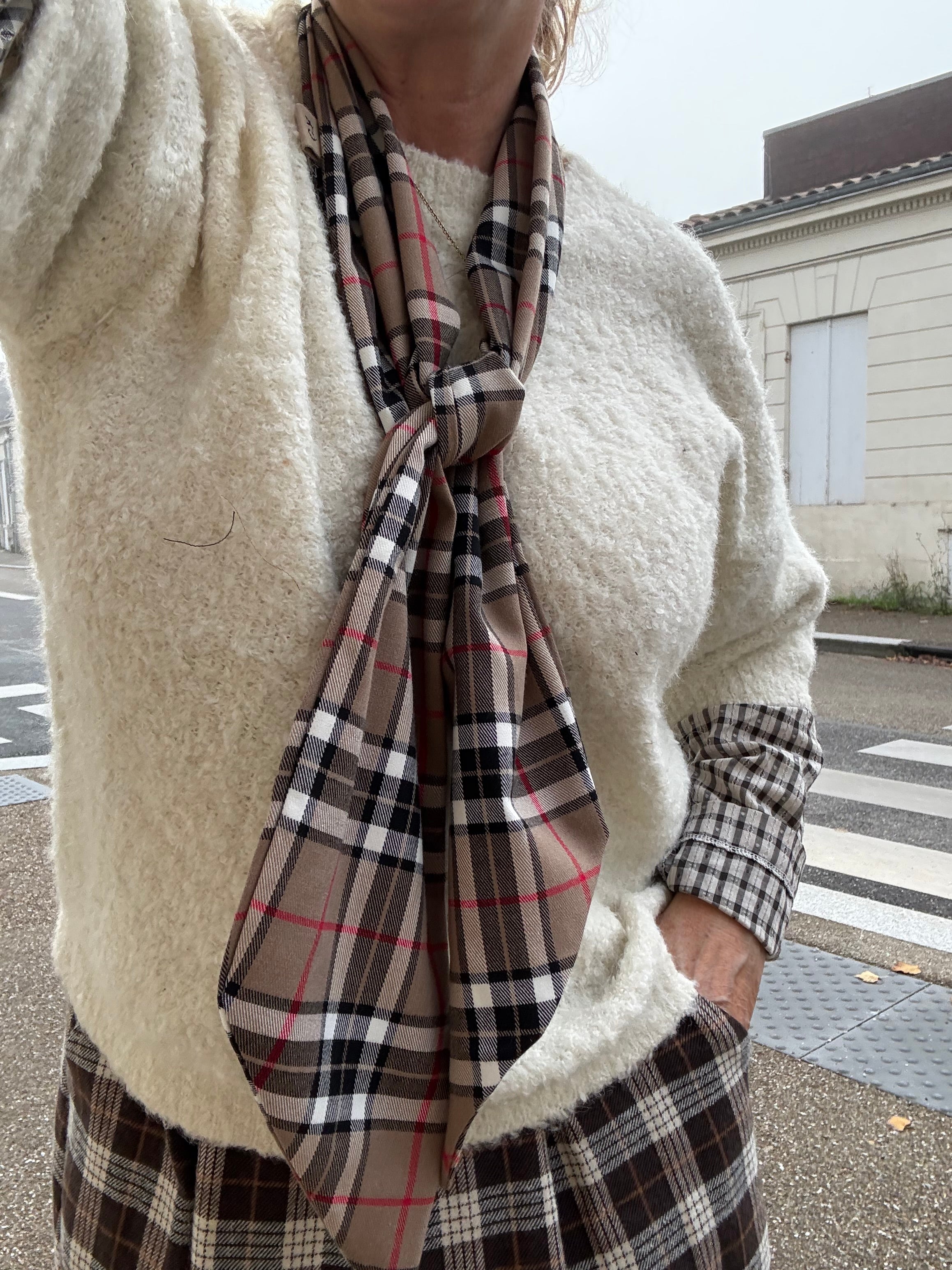 Foulard MOR _  Tartan Burby beige _ CYU