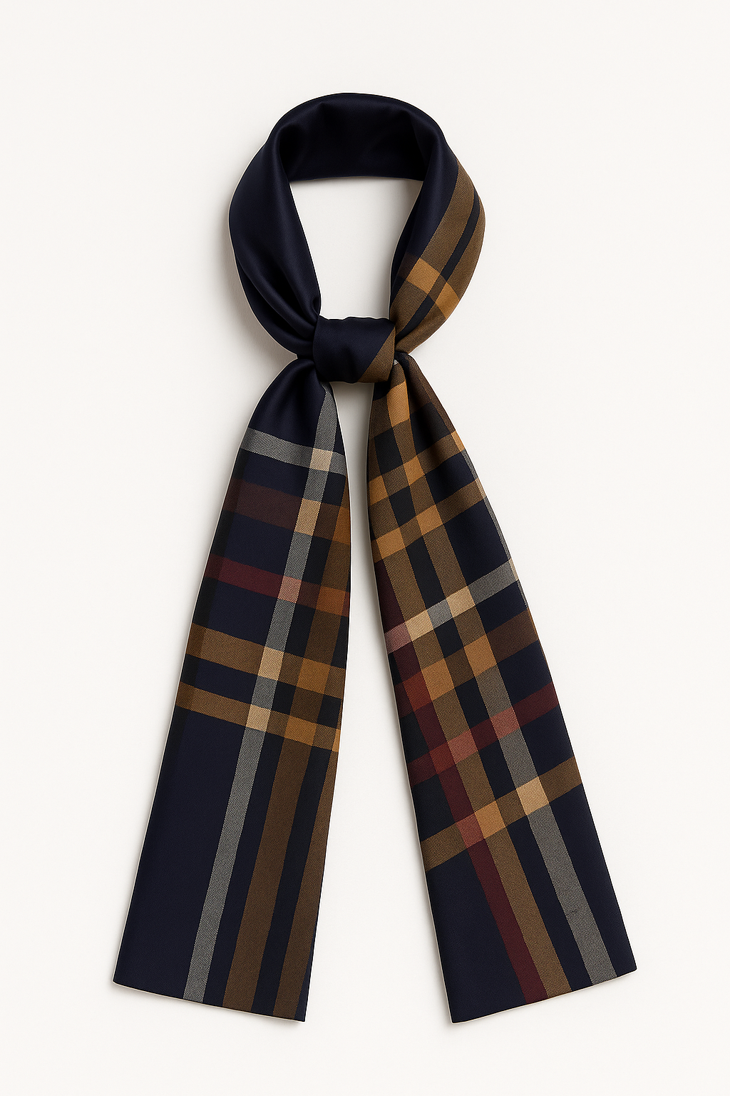 Foulard MEAIN tartan bleu marron _ CYU