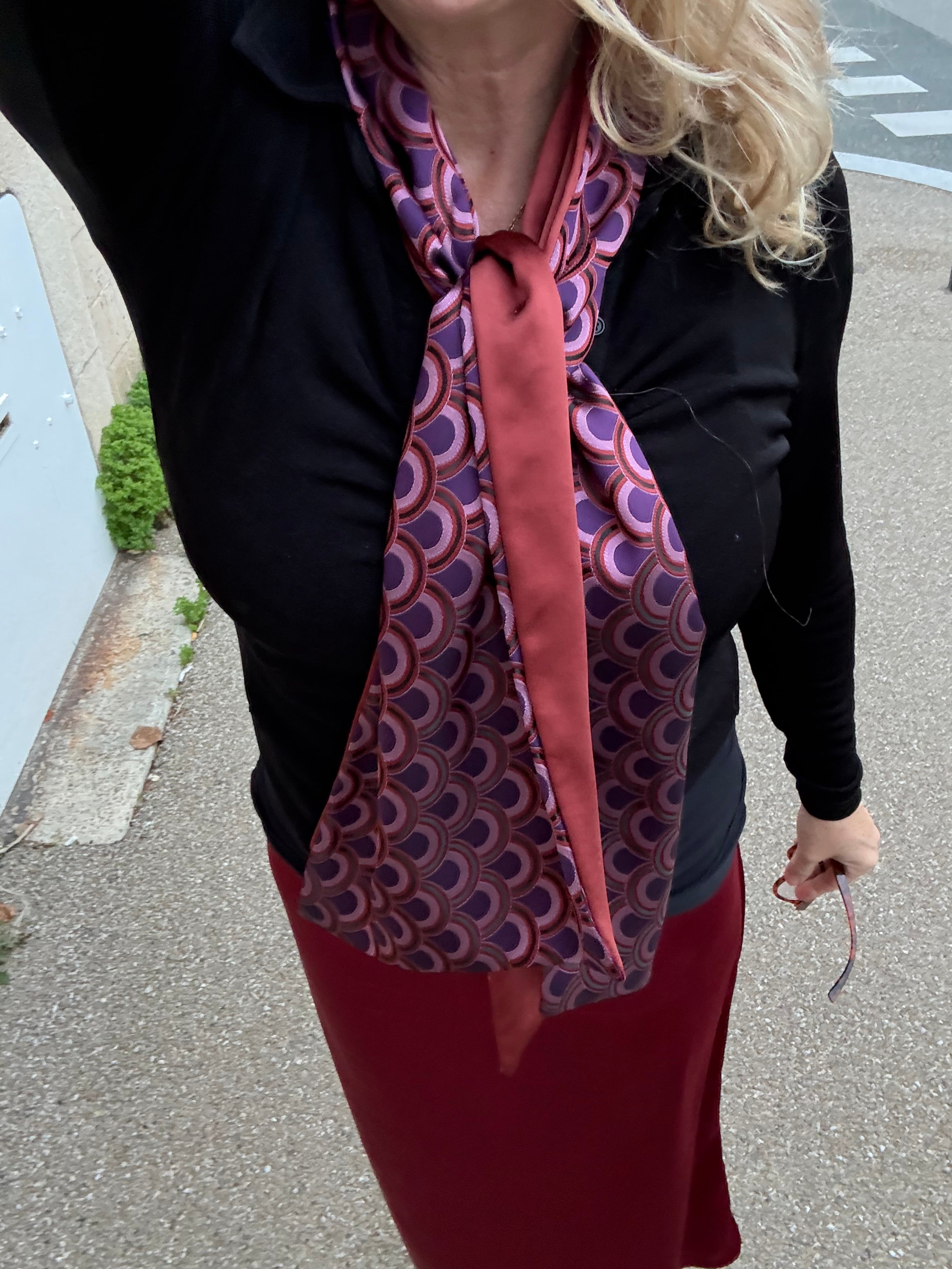 Foulard jacquard long