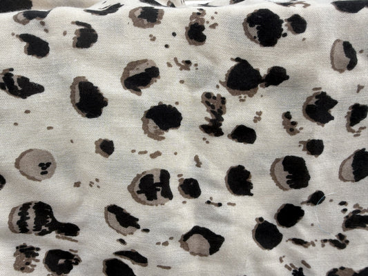 Foulard CYU Beige et Moucheté Marron très doux_Very soft beige and brown spotted CYU scarf