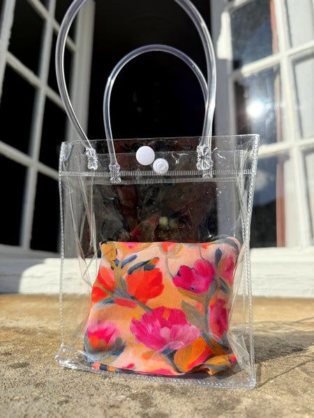 Foulard CYU Fleuri Rose et Orange, joyeux doux et léger