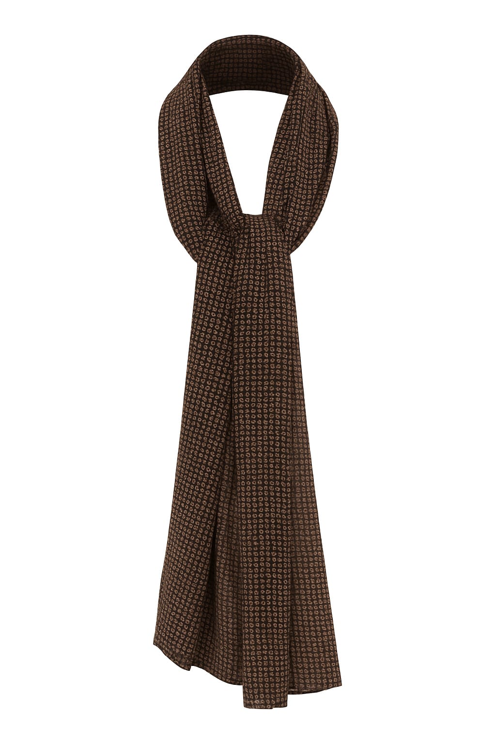 Foulard CYU long marron satiné très élégant