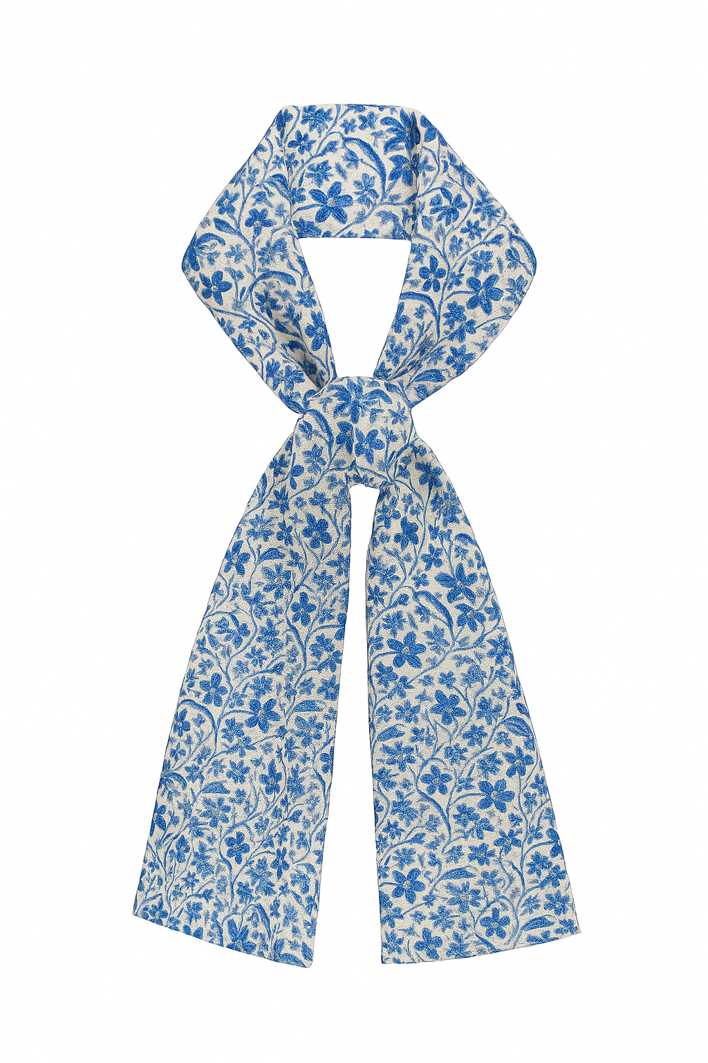 Foulard CYU long mosaïques bleues en coton