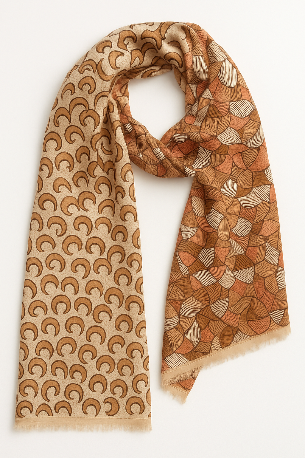 Foulard long CYU Beige Rétro très doux